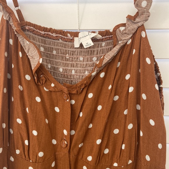 Burnt Orange Polka Dot Dress - Picture 2 of 3